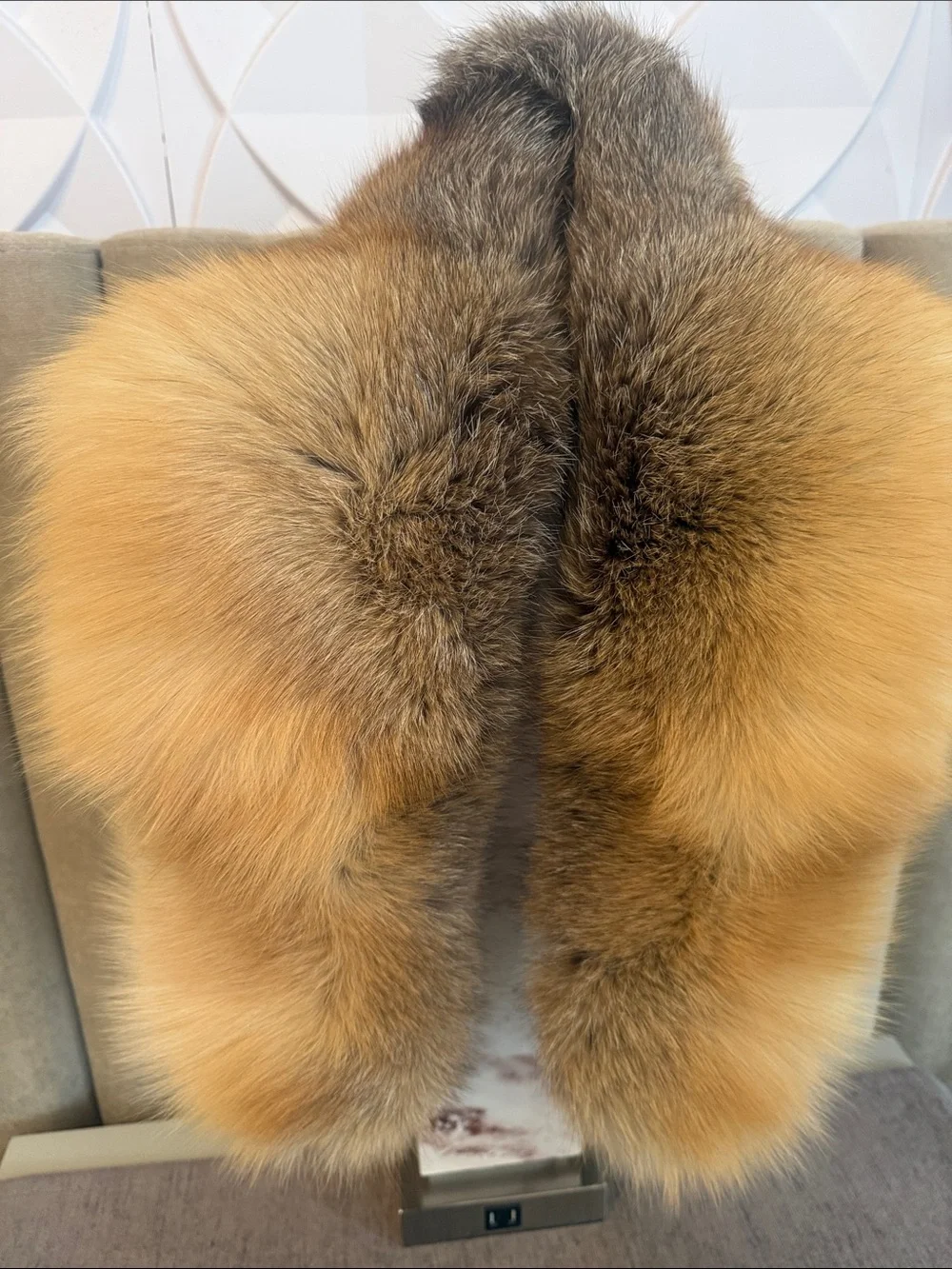 Saga red Fox fur thick wrap collar