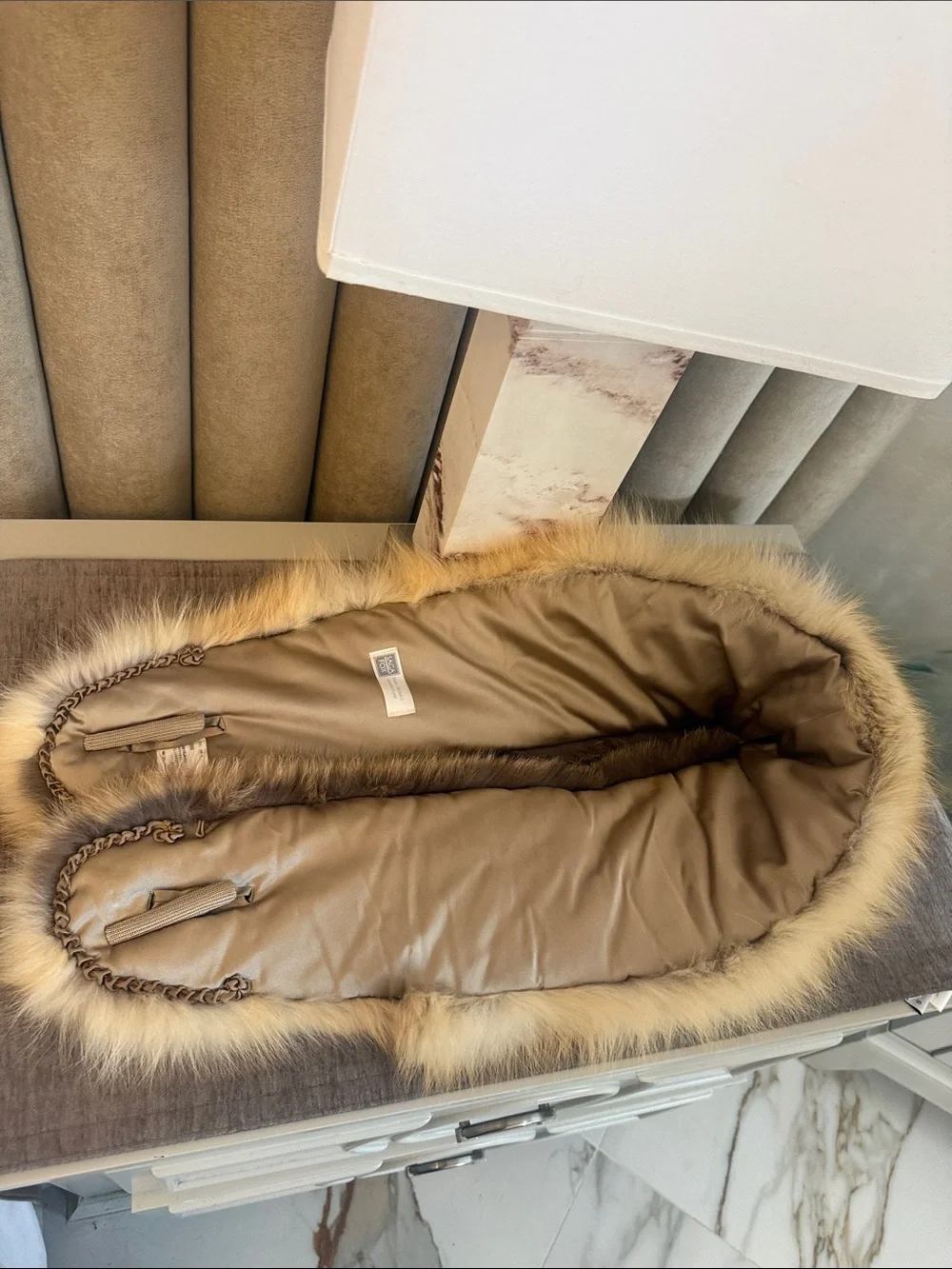 Saga red Fox fur thick wrap collar