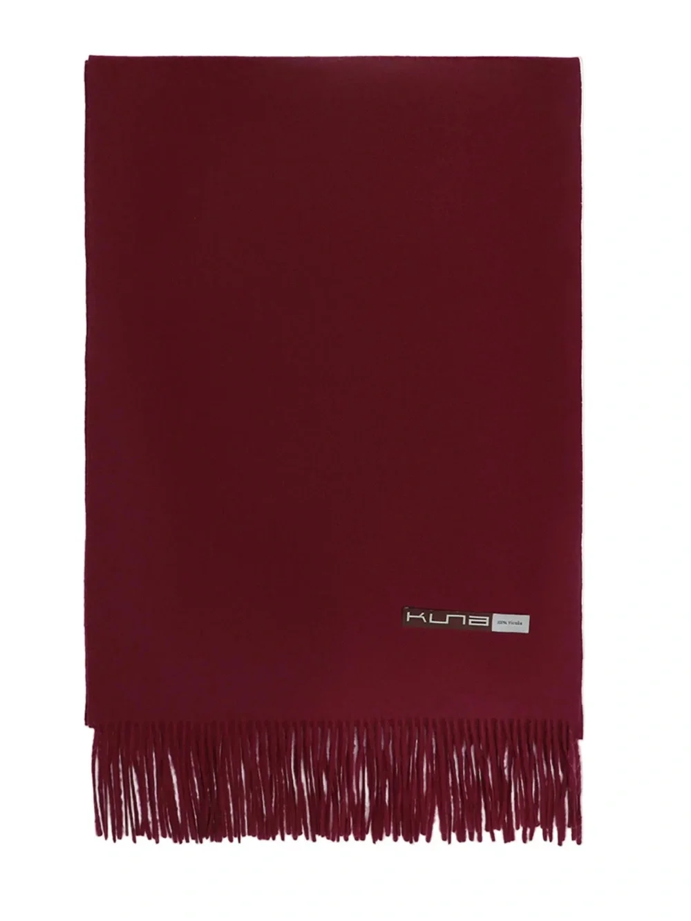 KUNA BABY ALPACA Burgundy Scarf with Fringe
