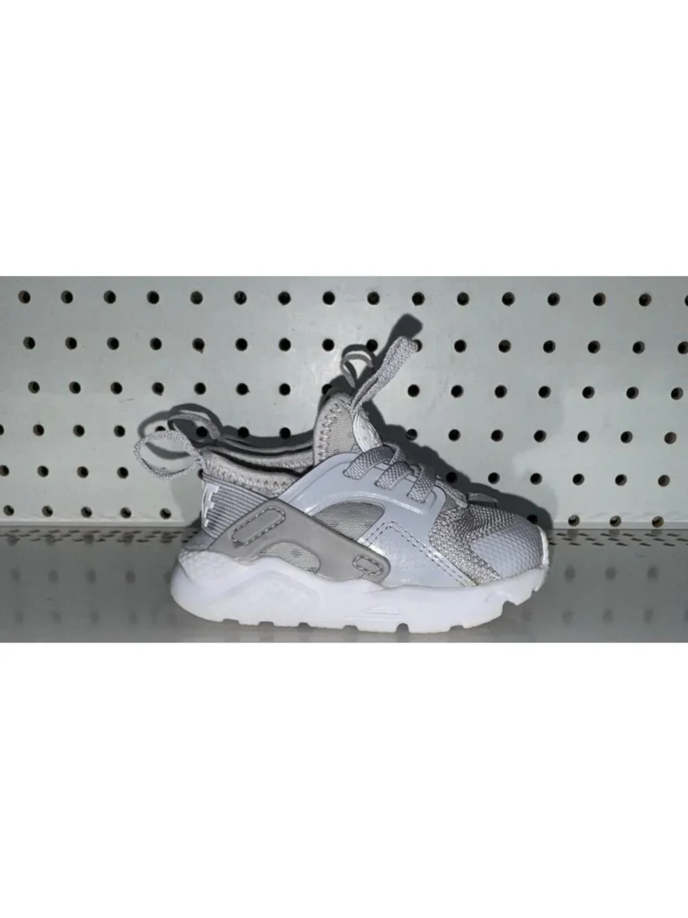 Nike Huarache Run Ultra TD Boys Baby Infant Athletic Shoes Size 5C Gray White