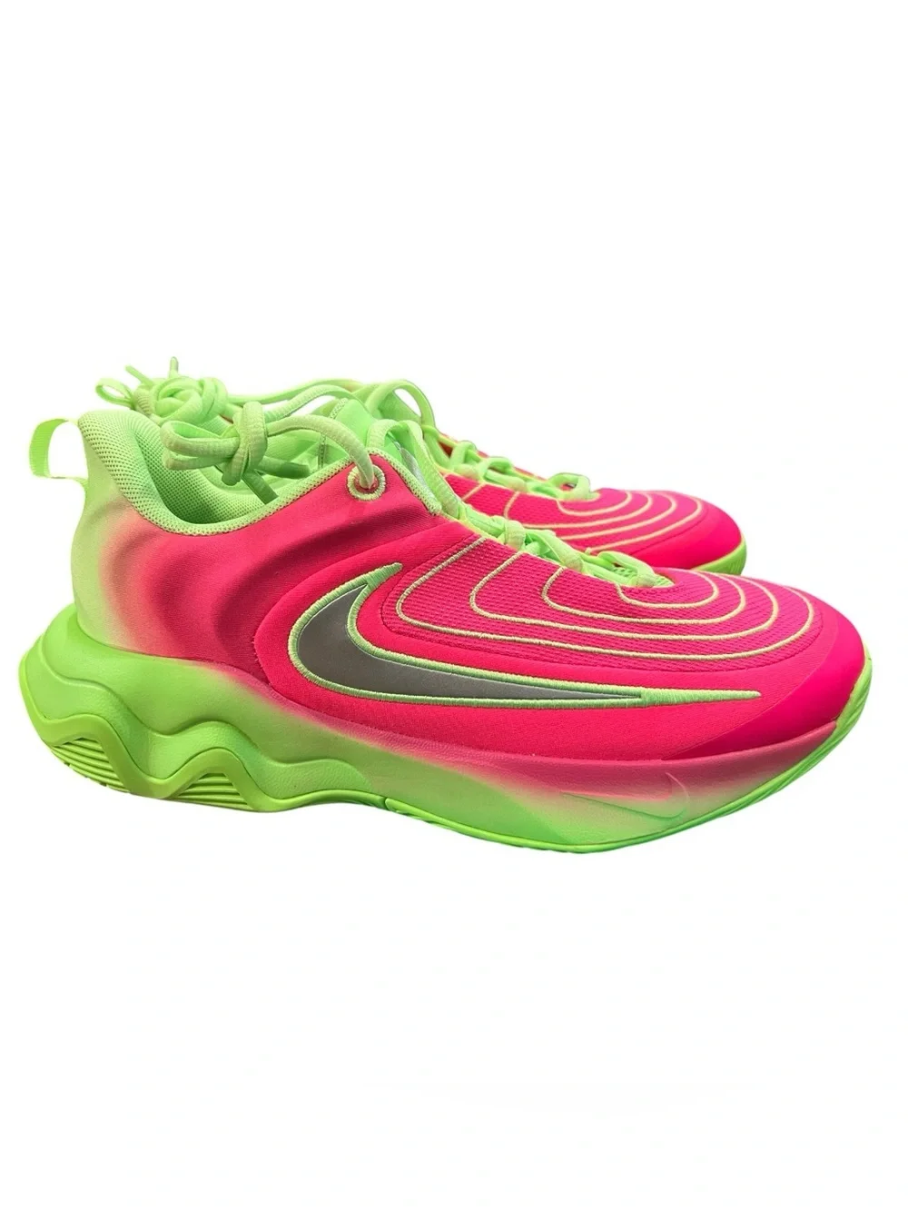 Nike Giannis Immortality 4 GS Lime Blast Iron Grey Basketball Shoes 6.5Y Women 8