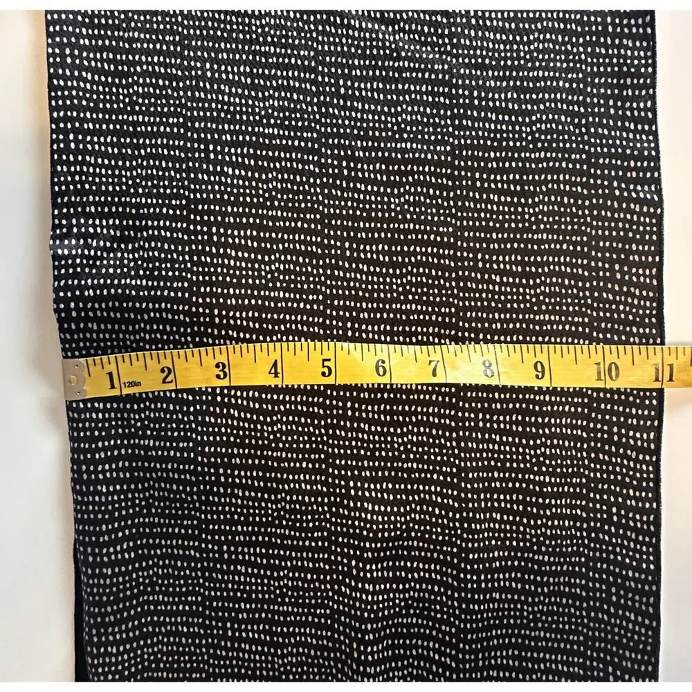 Two-Sided Scarf Black Velvet & Black White Geo Print Classy