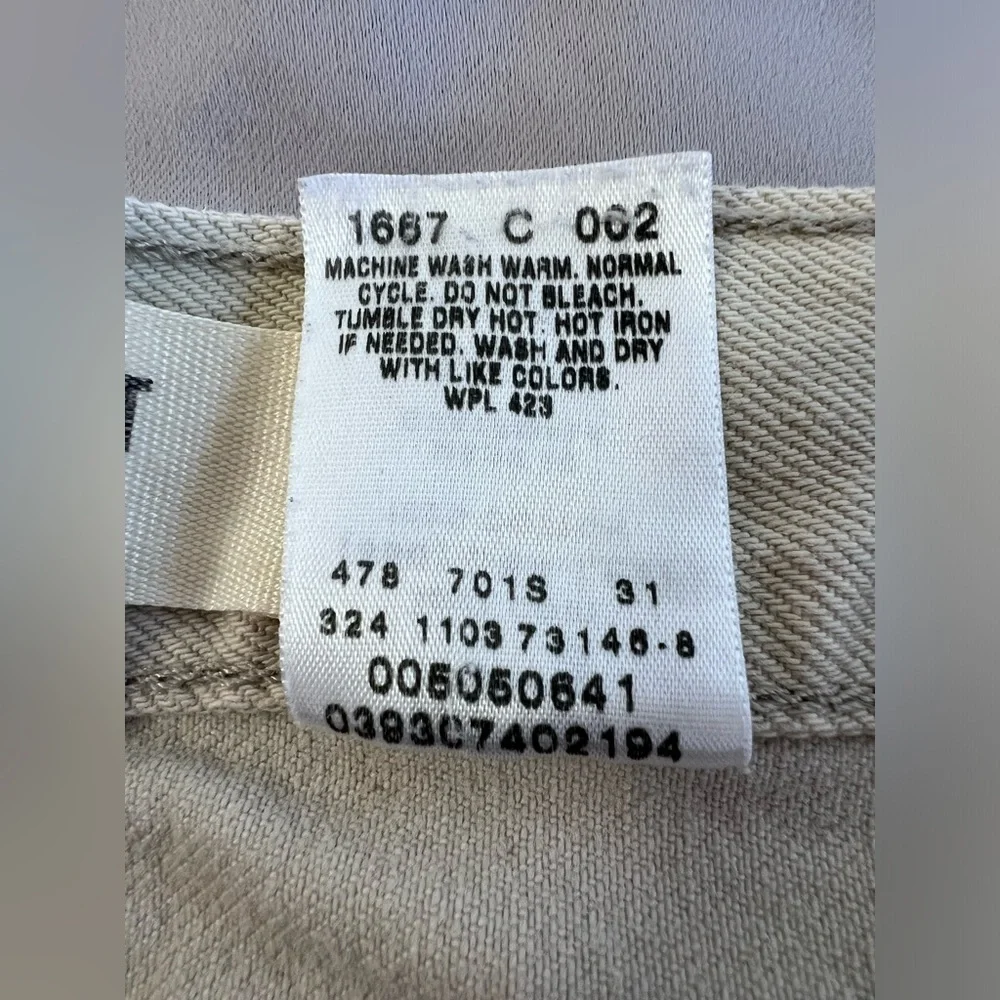 LEVIS 505 Regular Fit Jeans Mens 42 Beige‎ Straight Regular Denim W42 L32