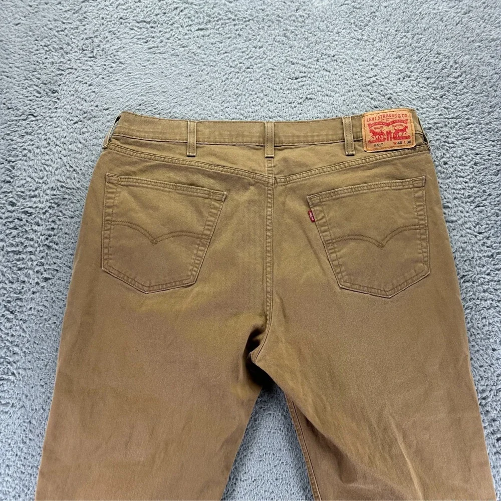 Levi's 541 Pant Men 40x30 Brown Cotton Chino Straight Leg Preppy Business Career