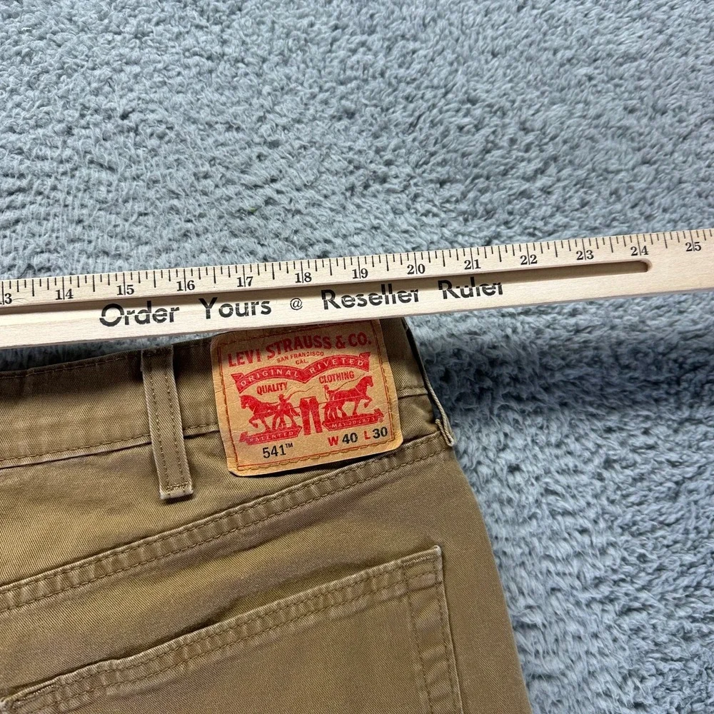Levi's 541 Pant Men 40x30 Brown Cotton Chino Straight Leg Preppy Business Career