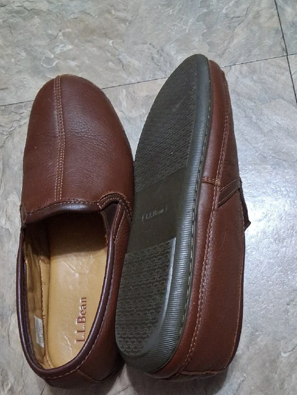 L.L. Bean Men’s Brown Leather Slip-On Loafers