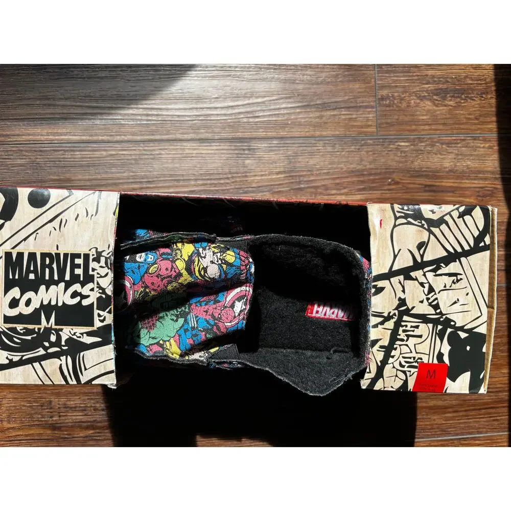 Marvel Comics Avengers Men's Slippers Sz M 9-10 Captain America Hulk NEW NIB