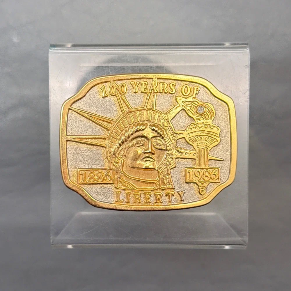Vintage Statue Of Liberty 100 Years Belt Buckle 1986 New York