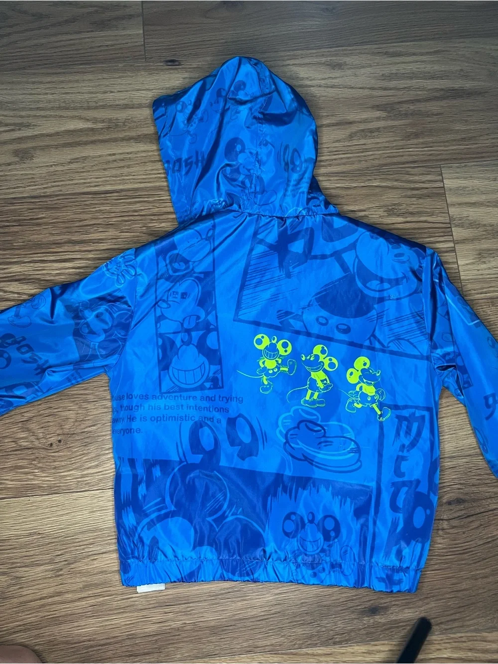 Disney Mickey Mouse GOSH Blue Hooded Rain Jacket Windbreaker Zip 4T 4