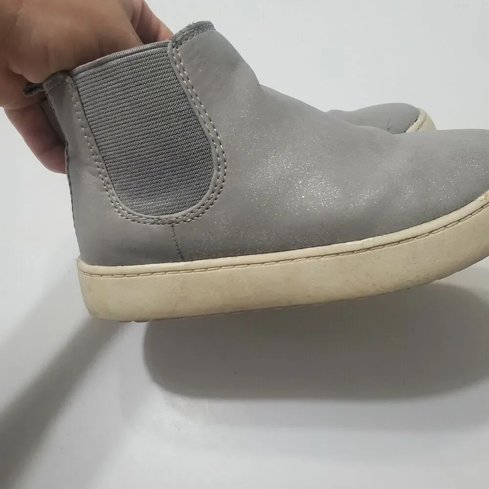 Cat Jack Shoes Girl‎ Size 10 Boot Grey Sparkly Small Platform Side Zip Round Toe