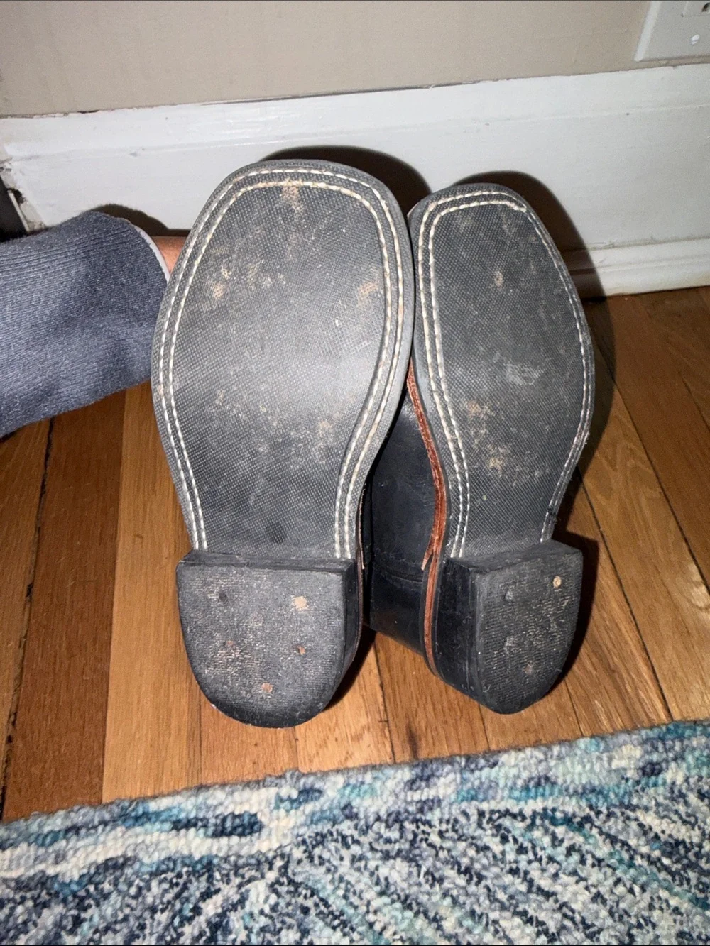 Cody James Two-Tone Brown and Black Leather Cowboy Boots