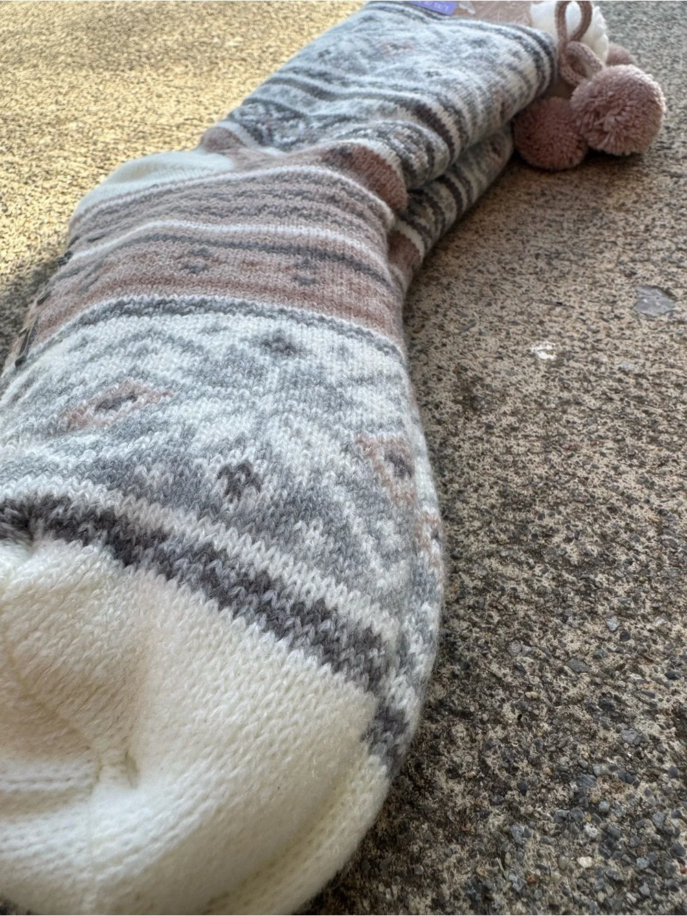 Muk Luks Women’s Cabin Socks - Cream, Gray & Brown Neutral Cozy Slipper NWT