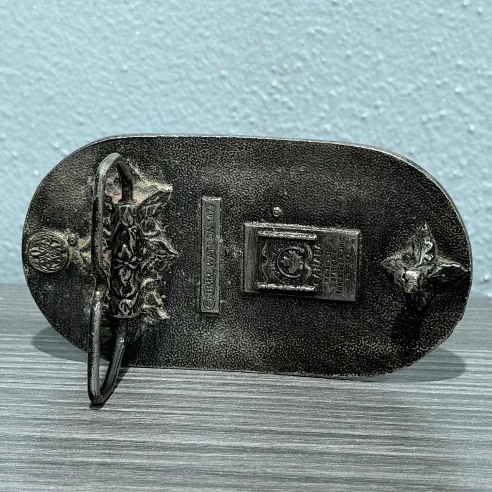 Vintage 1977 Halliburton Services Belt Buckle Jimm Watson Canada Winged Logo
