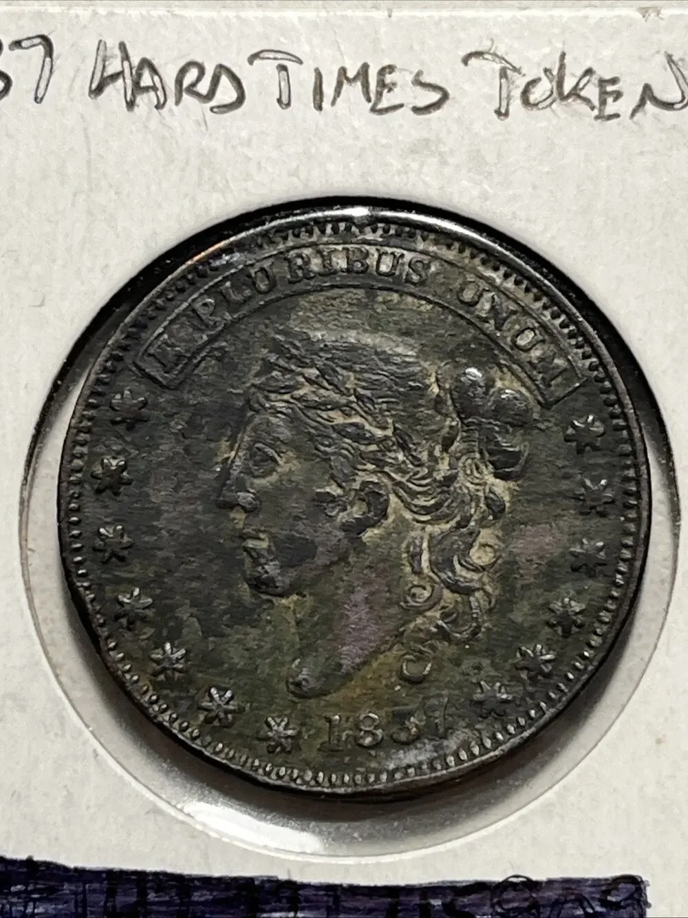 George A. Jarvis New York Hard Times Token, F-Great Detail,R- Sm Bend No Reserve