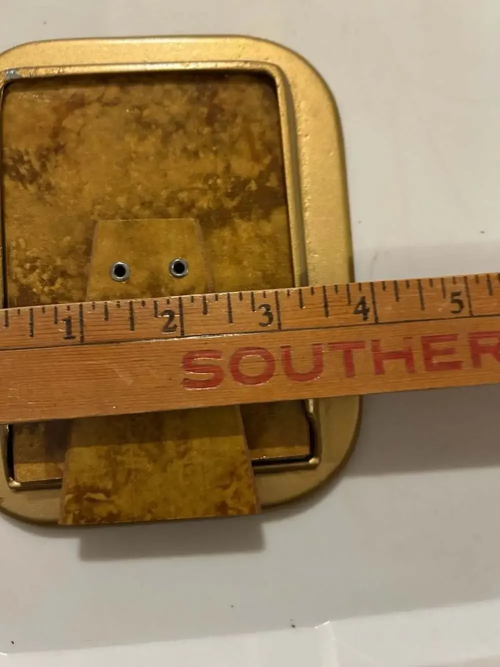 Vintage Yellow Floral Picture Frame Gold Tone Metal