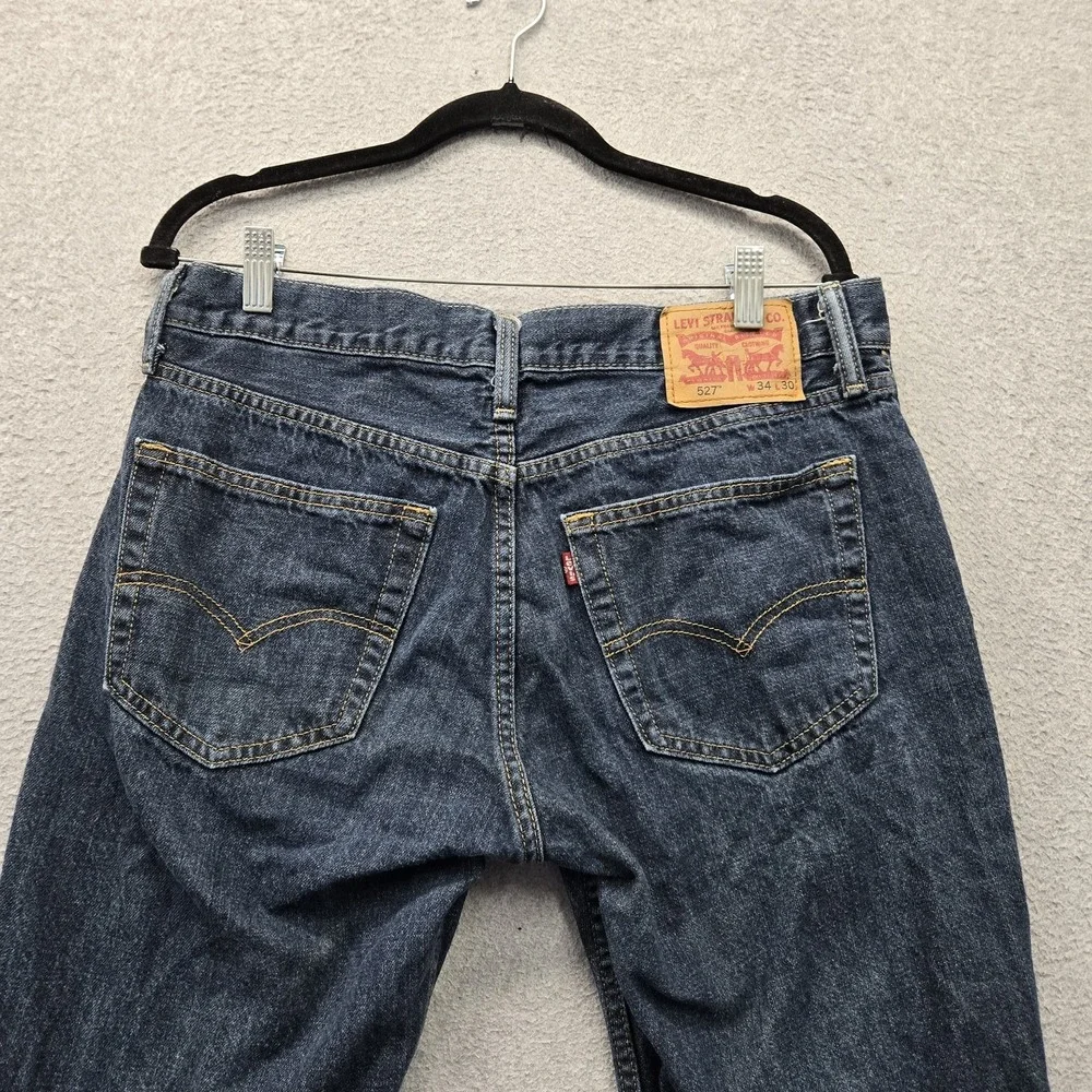Levi's 527 Men Jeans 34X30 Blue Denim Bootcut Slim 28