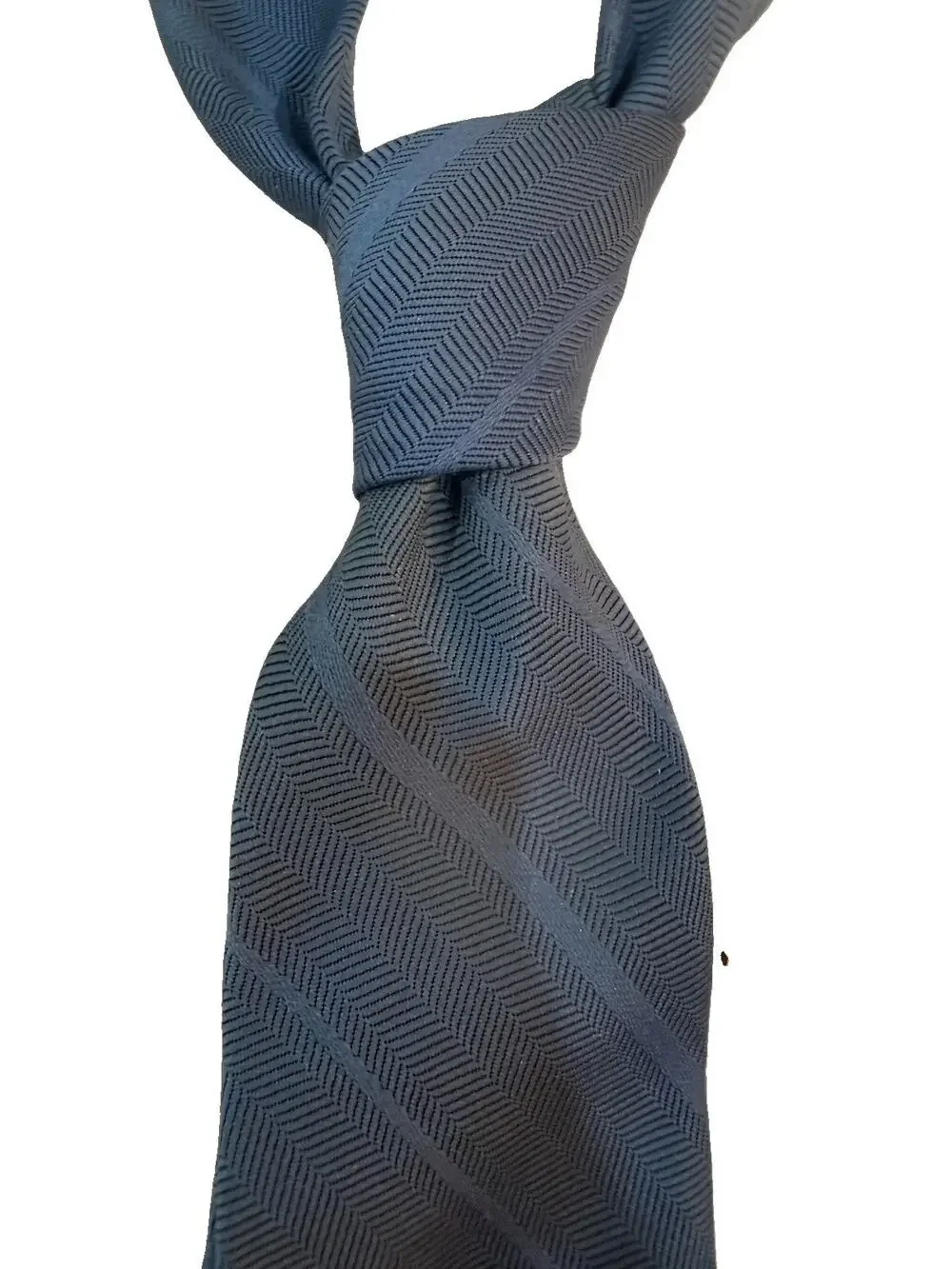 Ketch Men's Geometric Woven Tie Blue Logo Accent Classic Width Short Length