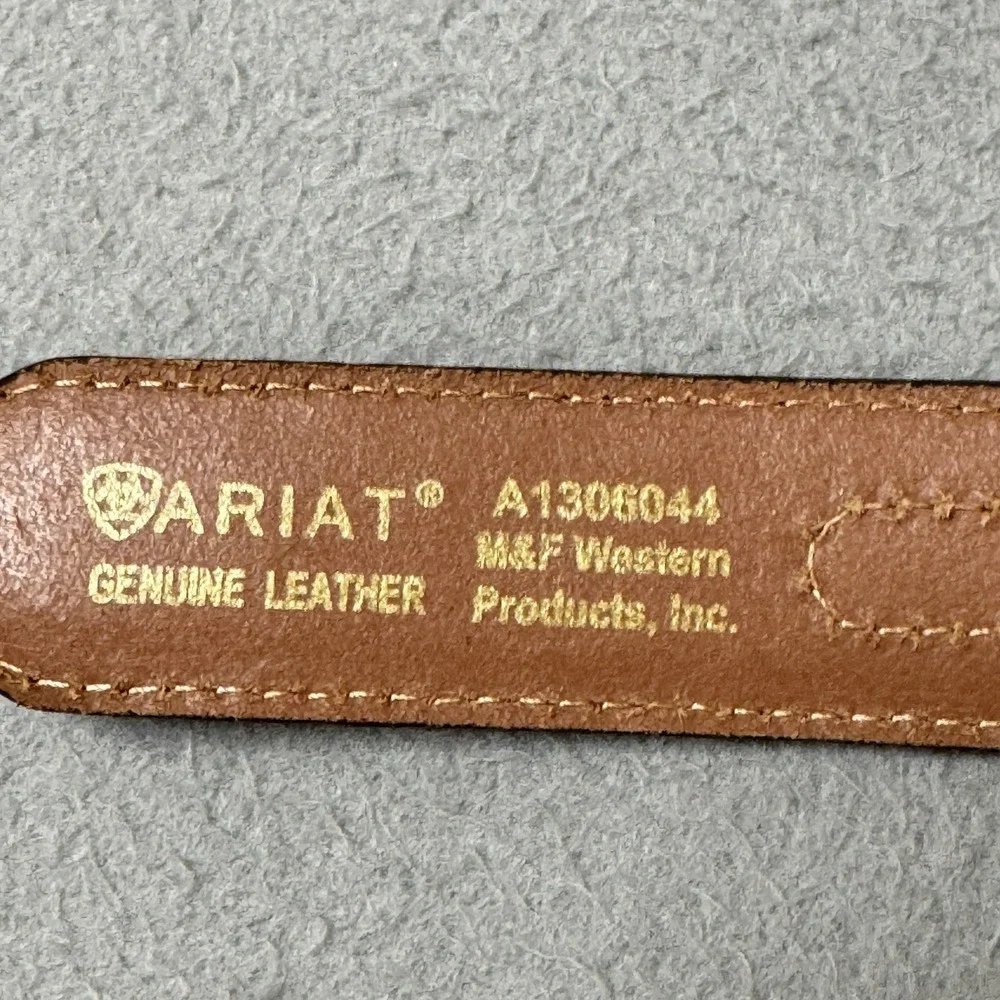Ariat Belt Mens 30 Brown Leather Digital Camo Patriotic USA Flag Western Rodeo