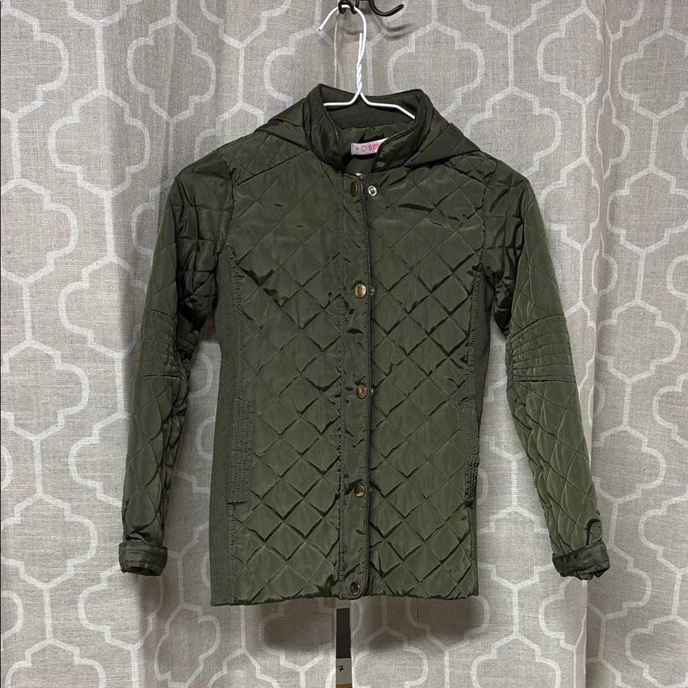 C|Sono kids Olive green Quilted girls winter Jacket size M/10