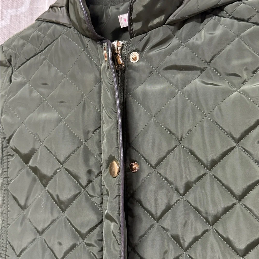 C|Sono kids Olive green Quilted girls winter Jacket size M/10
