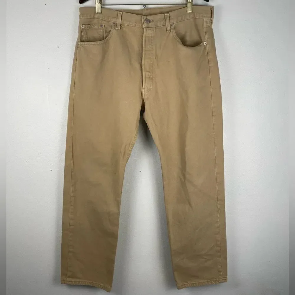 Tan Levi’s Button Fly Denim Jeans Size 38 ep EUC