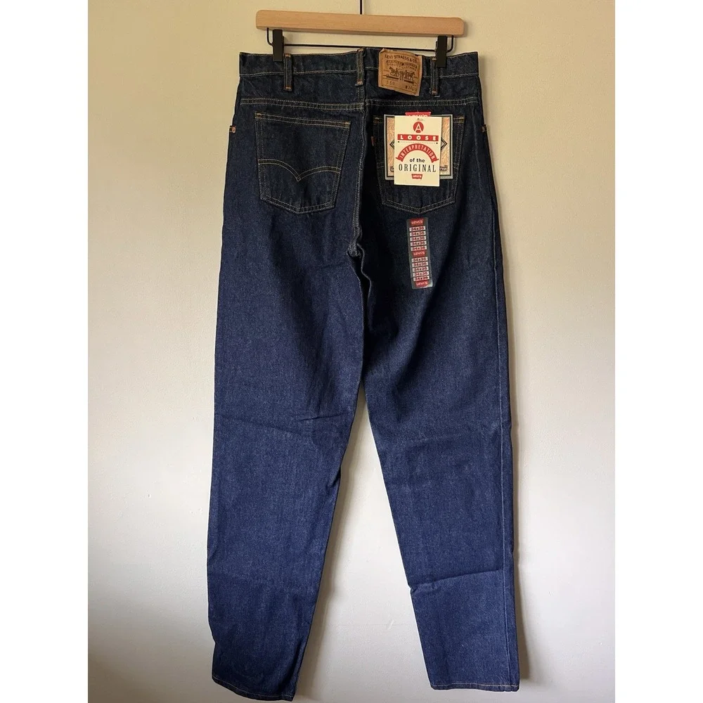 Vintage 1992 Levi's 550 Relaxed Fit Tapered Indigo Jeans Men's 34x36 Orange Tab