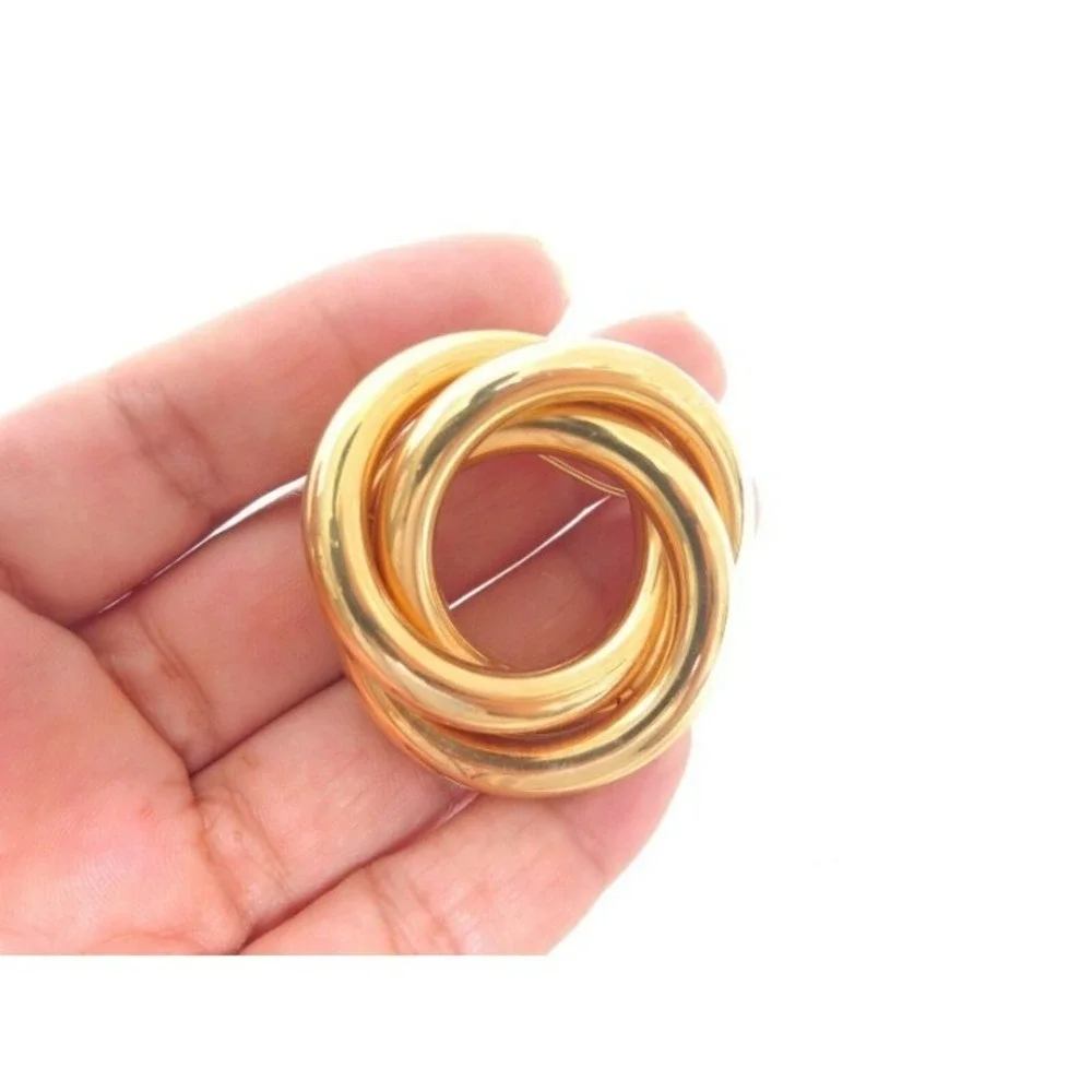 VINTAGE LOVE KNOT GOLD‎ PLATED WREATH PIN BROOCH
