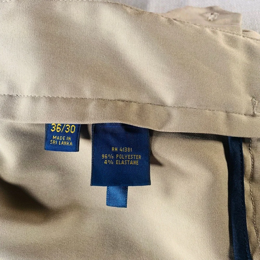 Polo Ralph Lauren Performance Stretch‎ Classic Fit Khaki Dress Pants Mens 36x30