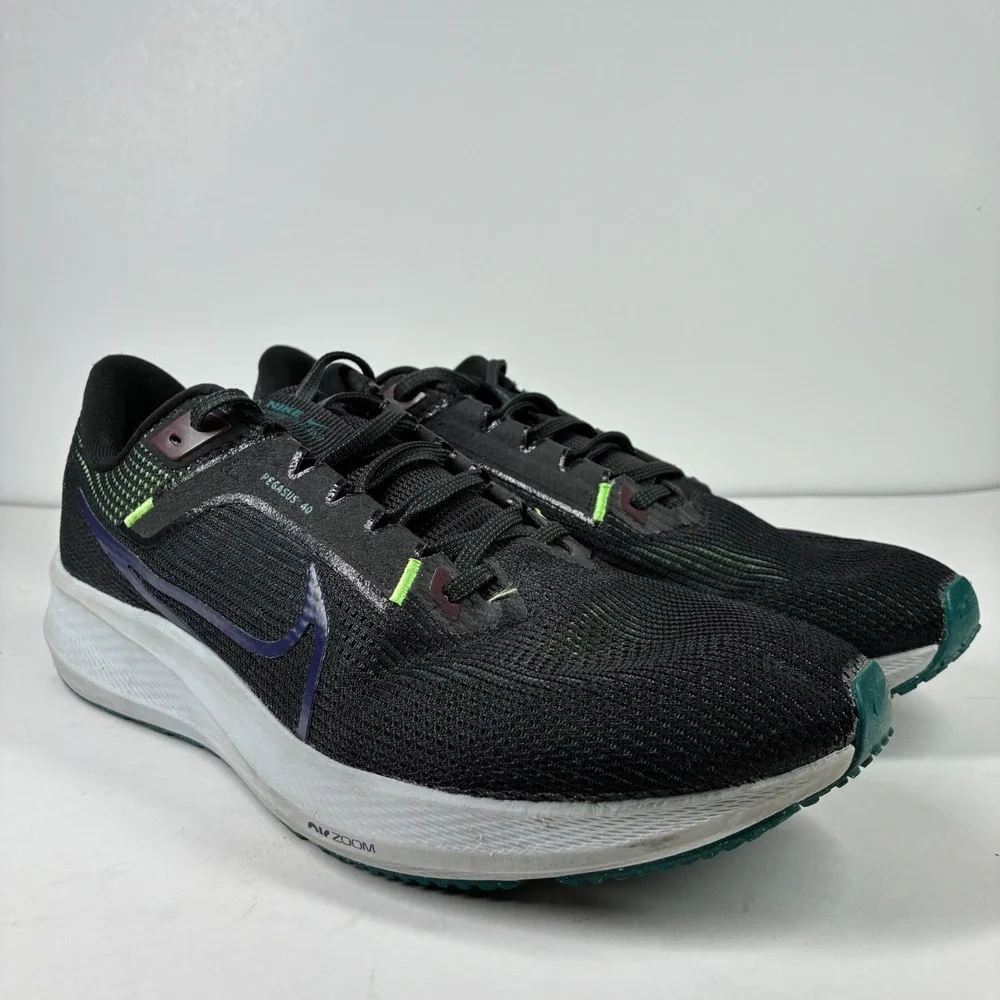 Nike Air Zoom Pegasus 40 Men's US 13 Black Purple Ink Running Shoes DV3853-005