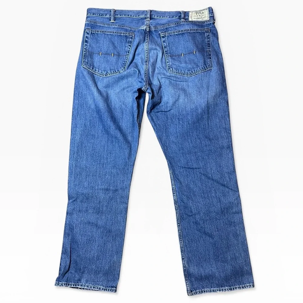 Vintage Polo Ralph Lauren Mens Classic‎ Straight Leg Blue Denim Jeans 40x32 Y2K