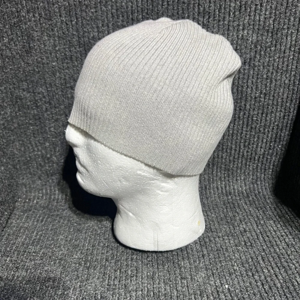 Vintage Polo Ralph Lauren Beanie Mens OS Gray RL‎ Flag Patch Ribbed Knit