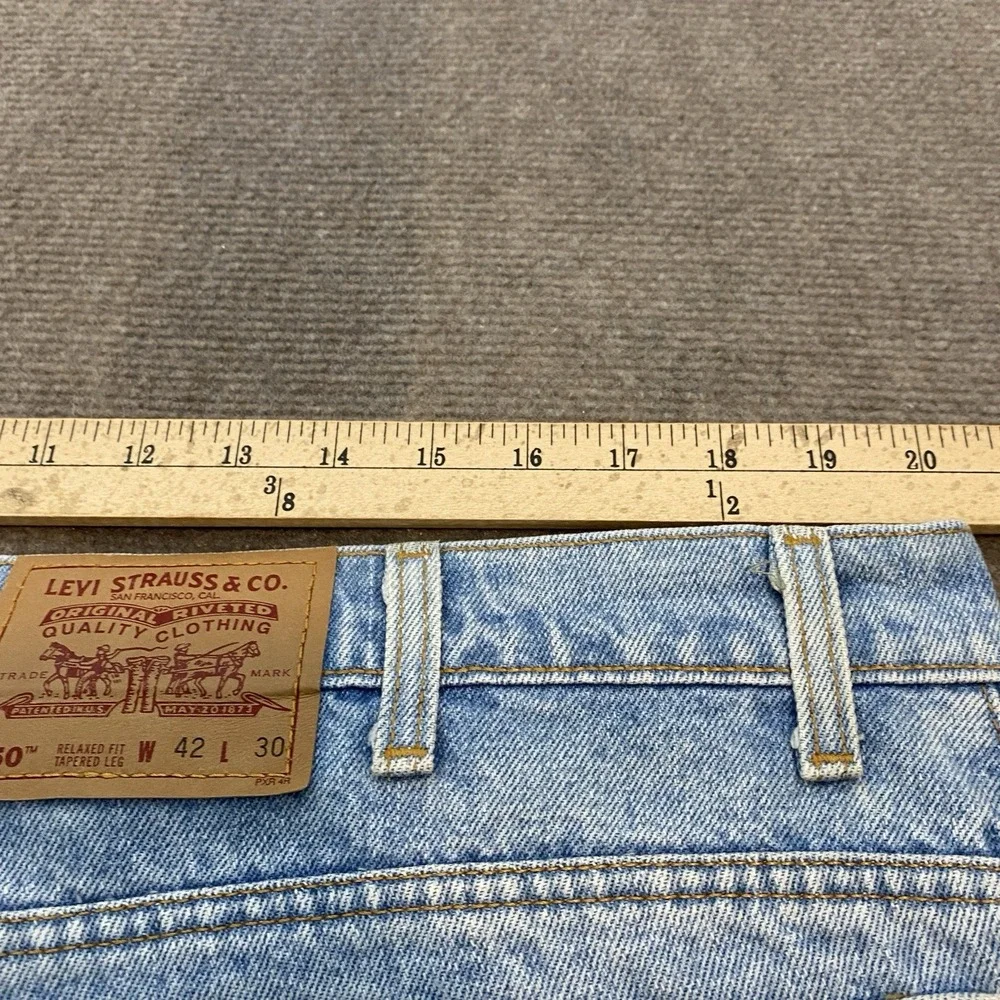 vtg Levi's 550 Jeans Mens 42 Fits 40x30 Y2K Baggy Blue Distressed‎ USA Made