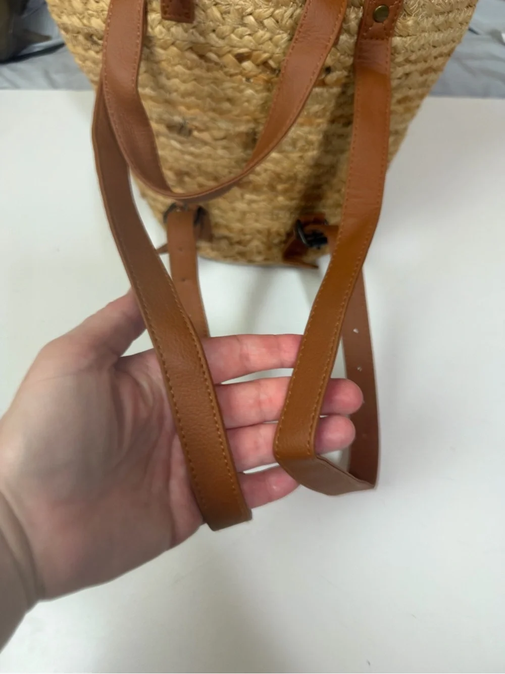 XIX‎ Palms Anthro Shorebreak Woven Jute Insulated Picnic Cooler Backpack NWT