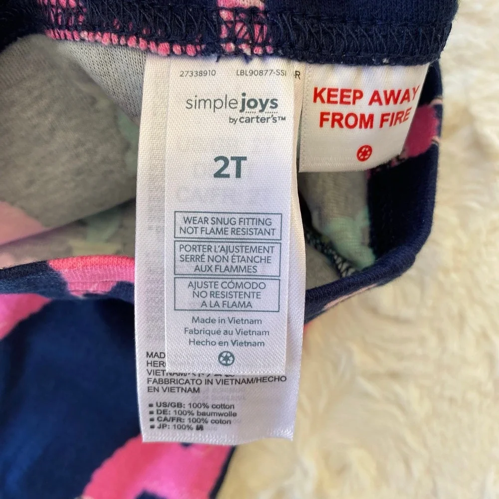 Simple Joys by‎ Carter's Girls 6-Piece Snug Fit Cotton Pajama Set Size 2T Lounge