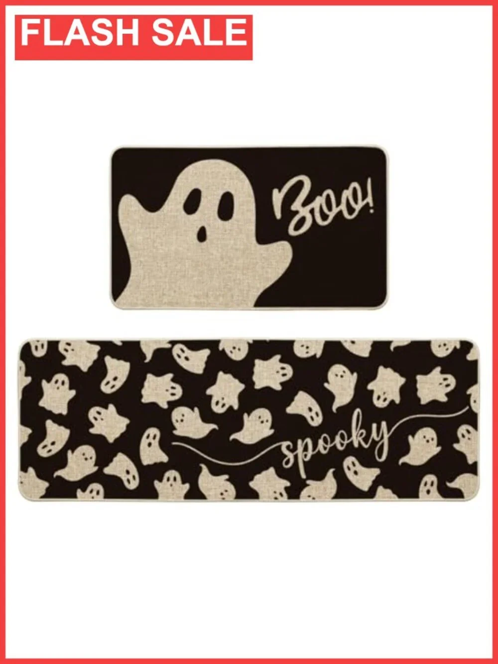 Halloween Ghosts Kitchen Mats Set of 2 Non-Slip 17x29 17x47