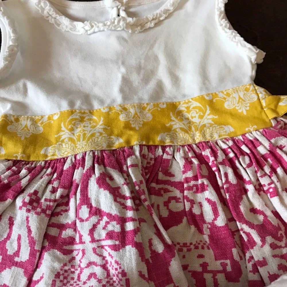 Persnickety and tea collection lot yellow stripe 5 piece lot head band bow‎ tank