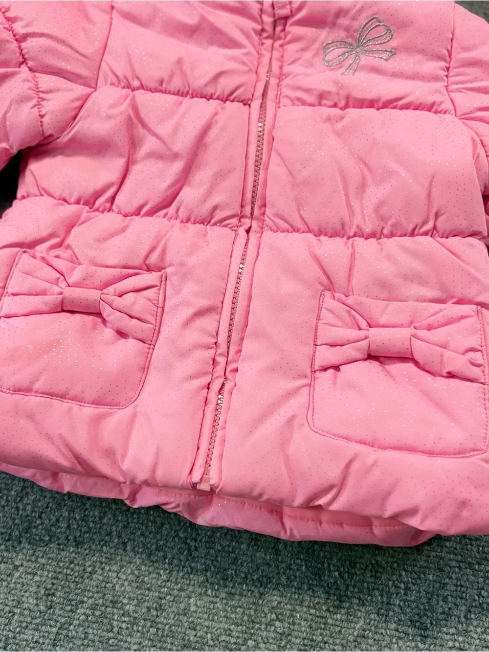 Protection System Girl Size 24M Pink Full Zip Puff Hooded jacket