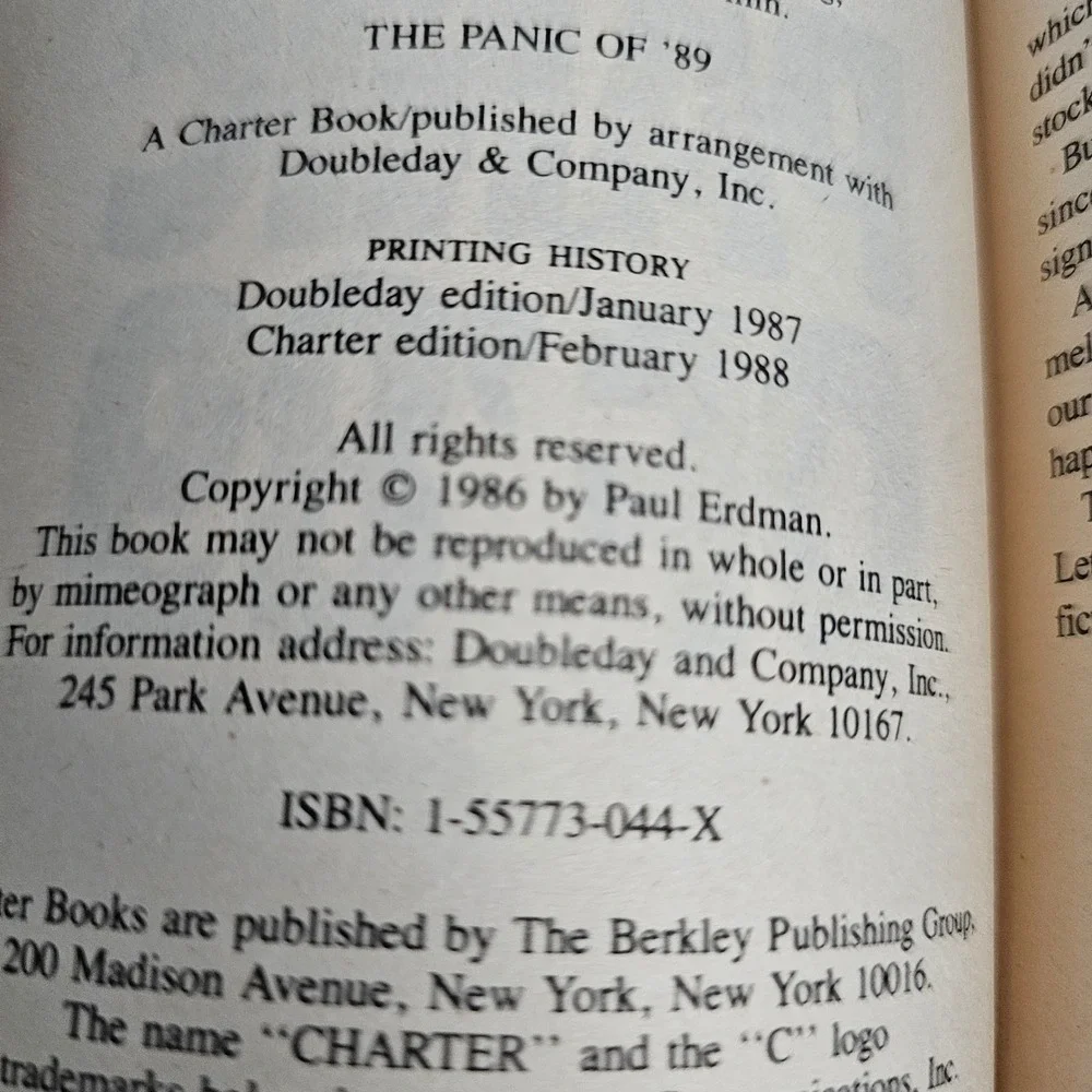 Charter Books panic 89