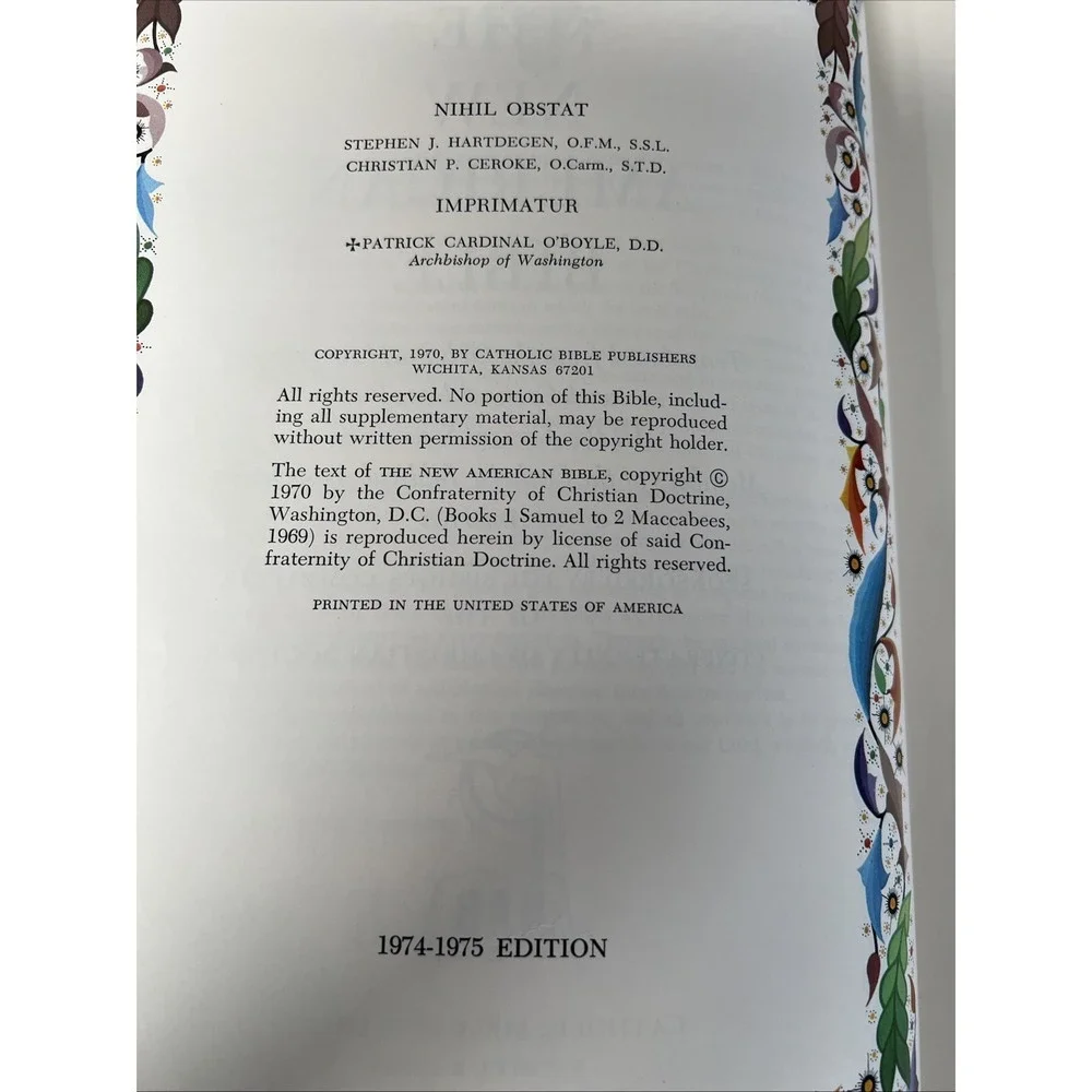Vintage Holy Bible‎ Fireside Family Edition Catholic 1974/75 Edition
