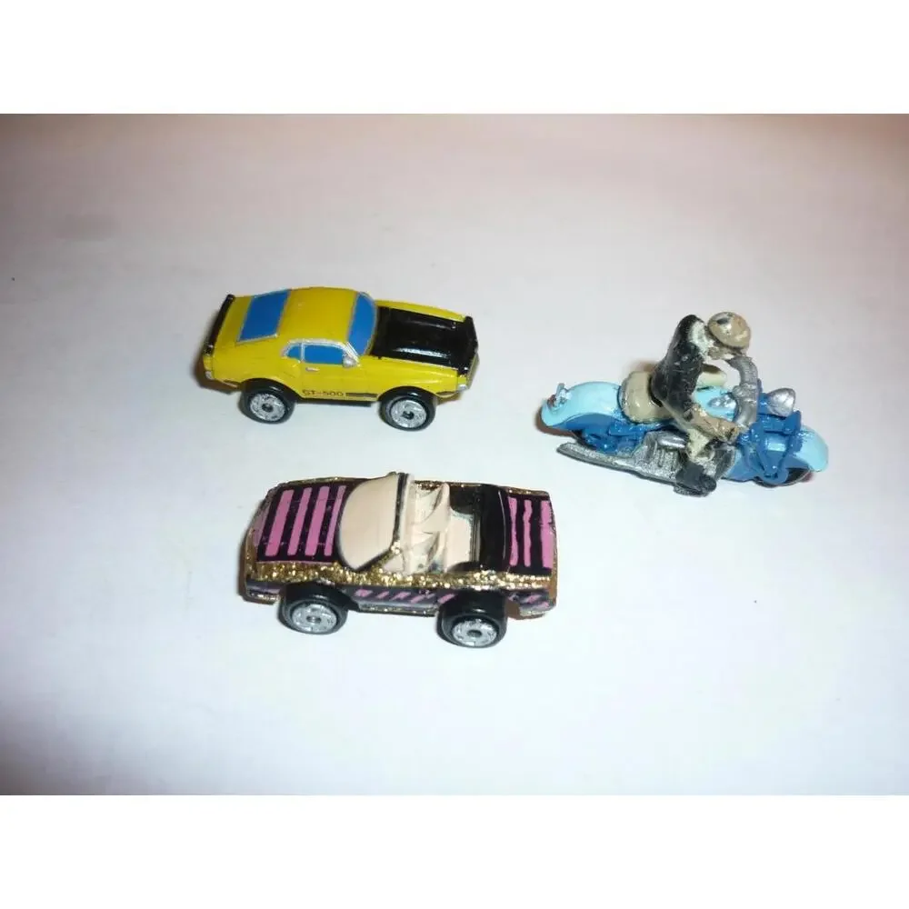 Lot 3 Micro Machines Harley Davidson Rider 2-Tone Blue Sparkle Rarissima Mustang