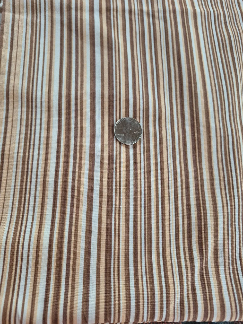 Stripes Shades of Brown Cotton Fabric 2 1/4 Yards Brother Sister Design Quilting