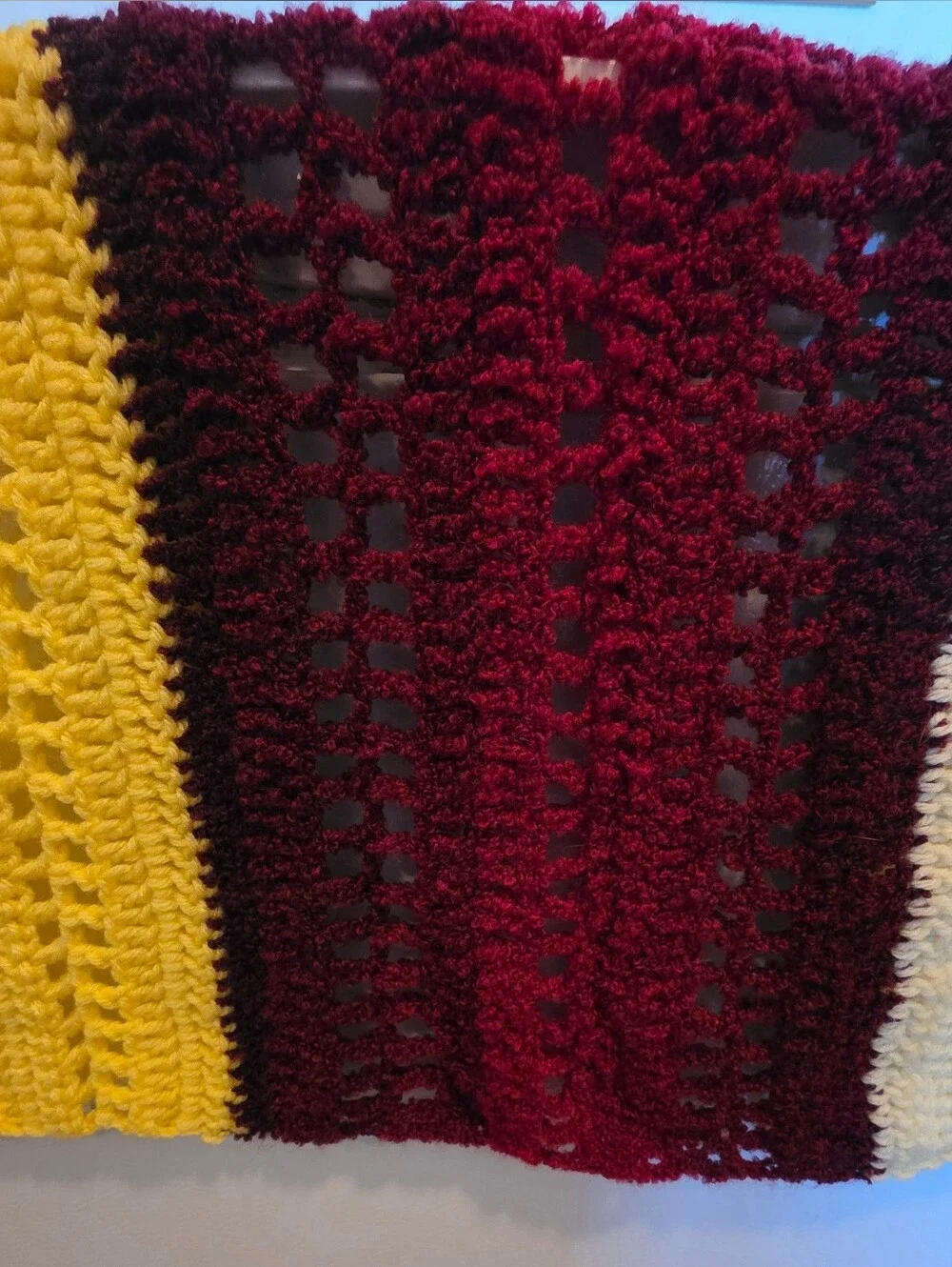 Handmade Crochet Afghan Throw Blanket Multicolor 41” x 44”