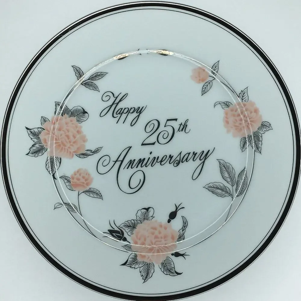 GEORGIAN Fine China George Good Vintage Happy‎ 25th Anniversary 10 5/8