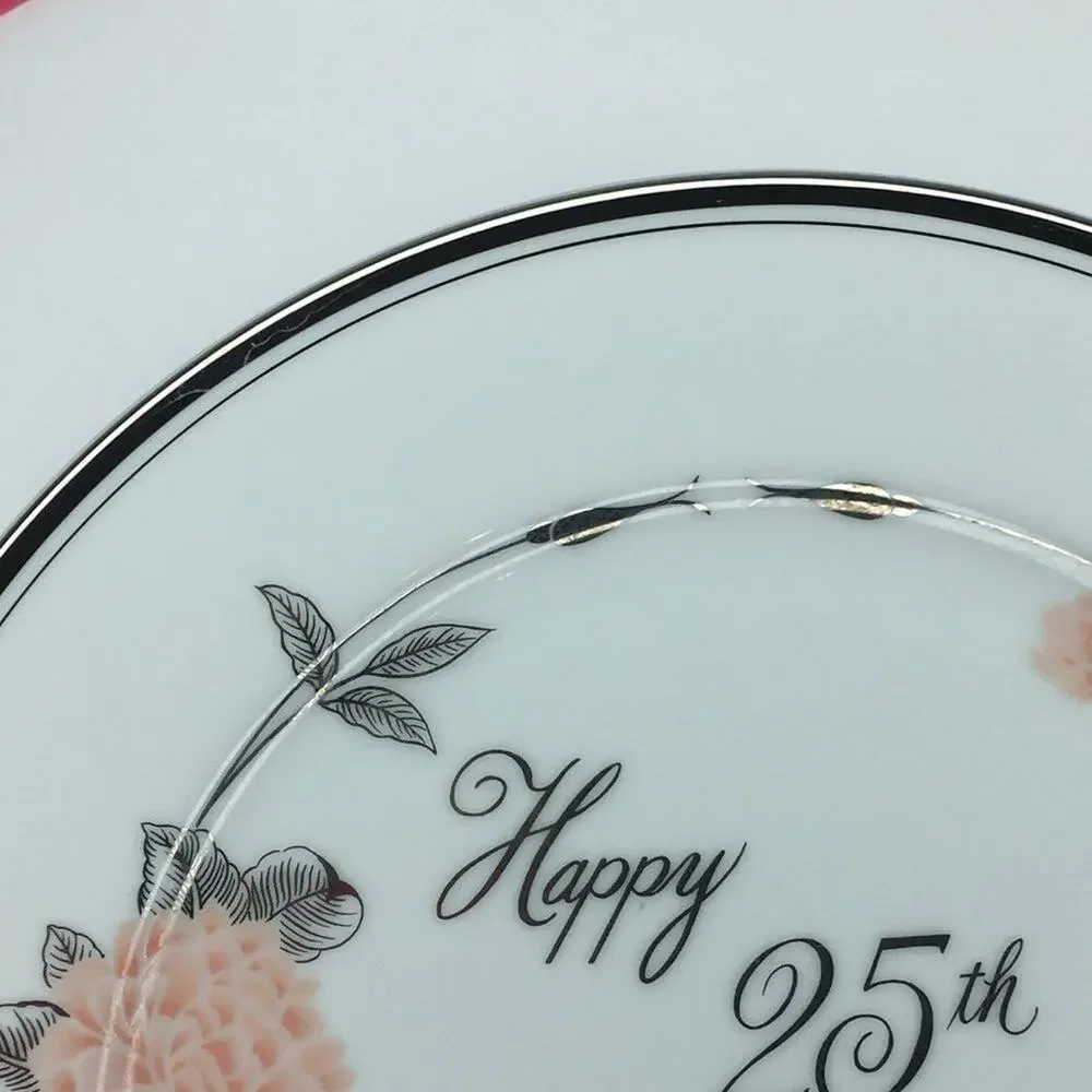 GEORGIAN Fine China George Good Vintage Happy‎ 25th Anniversary 10 5/8