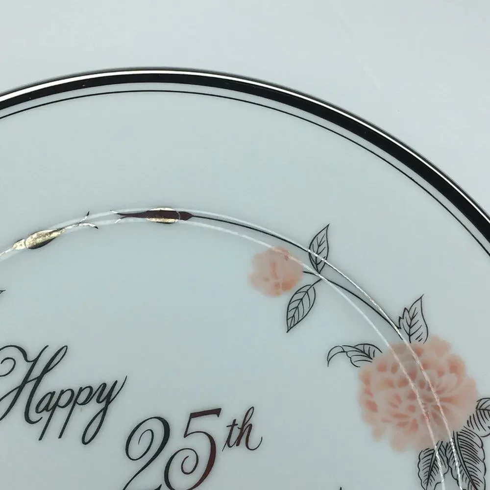 GEORGIAN Fine China George Good Vintage Happy‎ 25th Anniversary 10 5/8