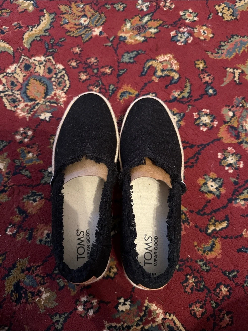 Toms Black Canvas Slip-On Sneakers