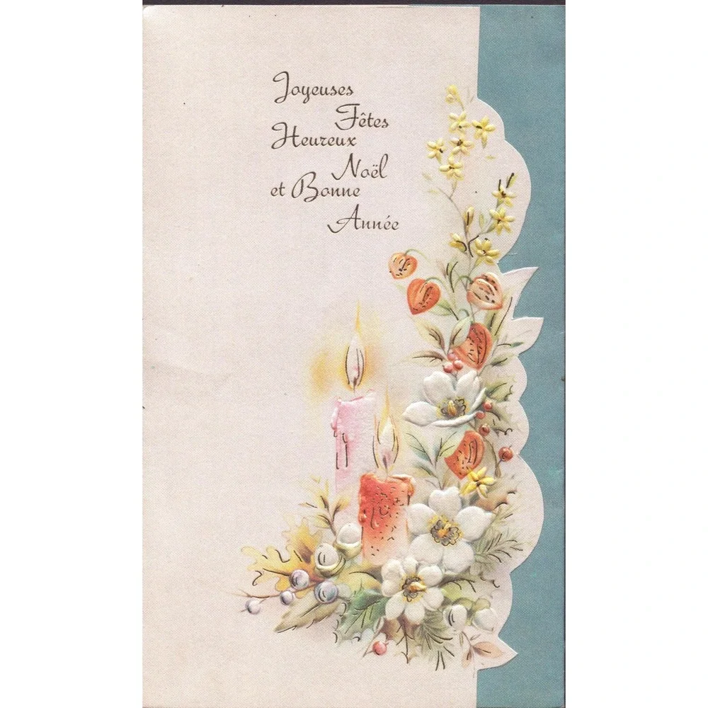 Vintage 1980s French Christmas Card Embossed Die Cut Montecatini Italy