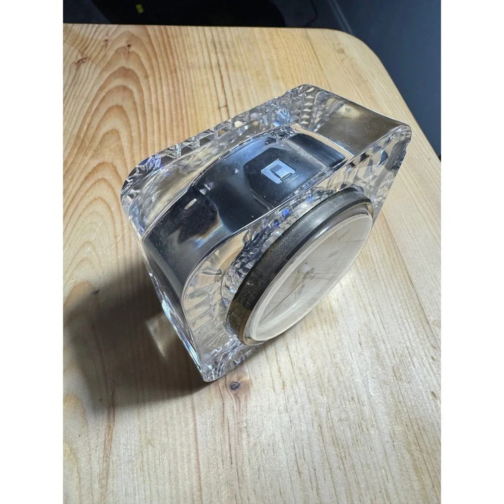 Vintage Staiger West Germany Quartz Lead Crystal Clock needs battery Has chip