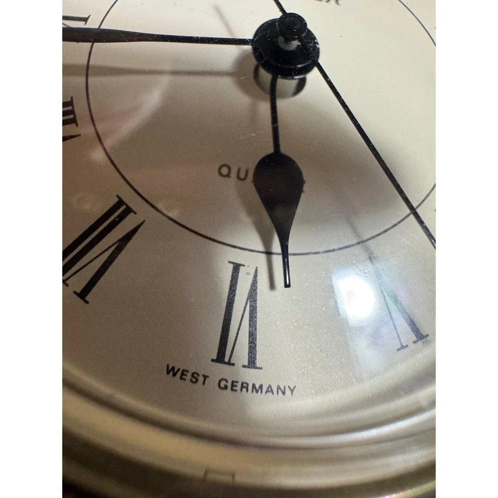 Vintage Staiger West Germany Quartz Lead Crystal Clock needs battery Has chip