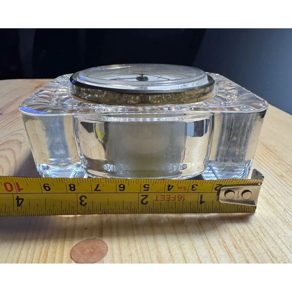 Vintage Staiger West Germany Quartz Lead Crystal Clock needs battery Has chip